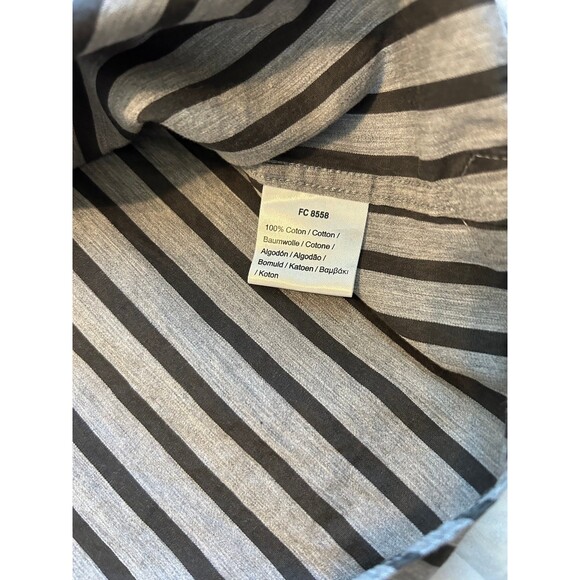 Lacoste mens Grey and Black Striped Button Down Shirt - Picture 6 of 8